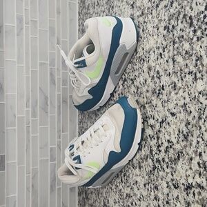 White Spruce Lime Green Nike Air Max 90/1 Running Shoes sz 13 sneaker AJ7695-103